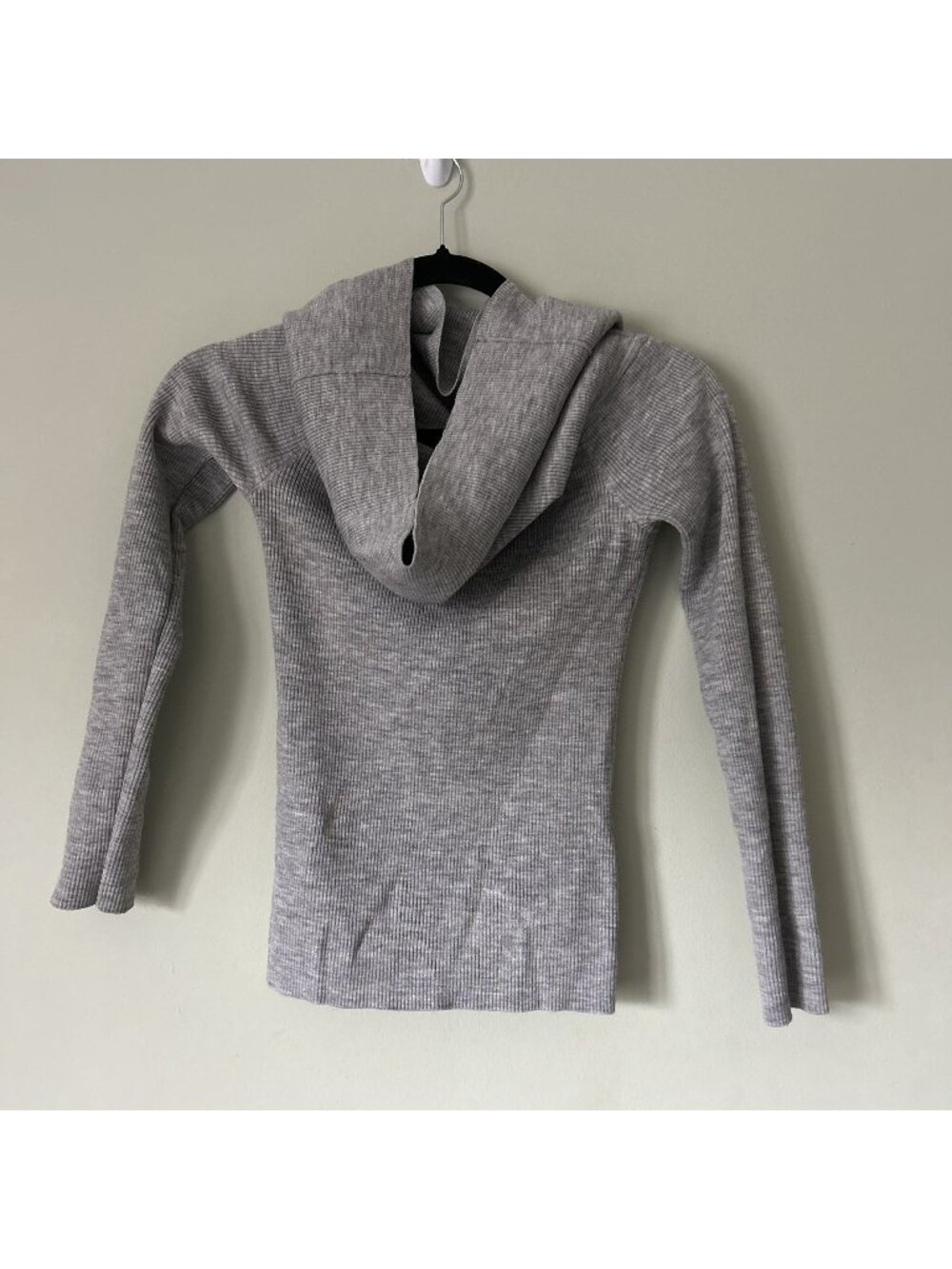 Aritzia Wilfred Grey Ribbed Knit Wool Blend Cowl Neck Sweater Women's Size Small